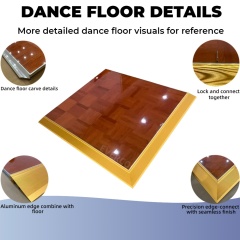 Premium Glossy Wood Veneer Modular Dance Floor Panels for Weddings & Events,EVERCO-Screw-Lock/Cam-Lock/Waterproof Portable Dance Floor for Rental Company Outdoor Indoor Wedding Hotel Events,Glossy Wood Veneer Modular Dance Floor for Weddings & Events