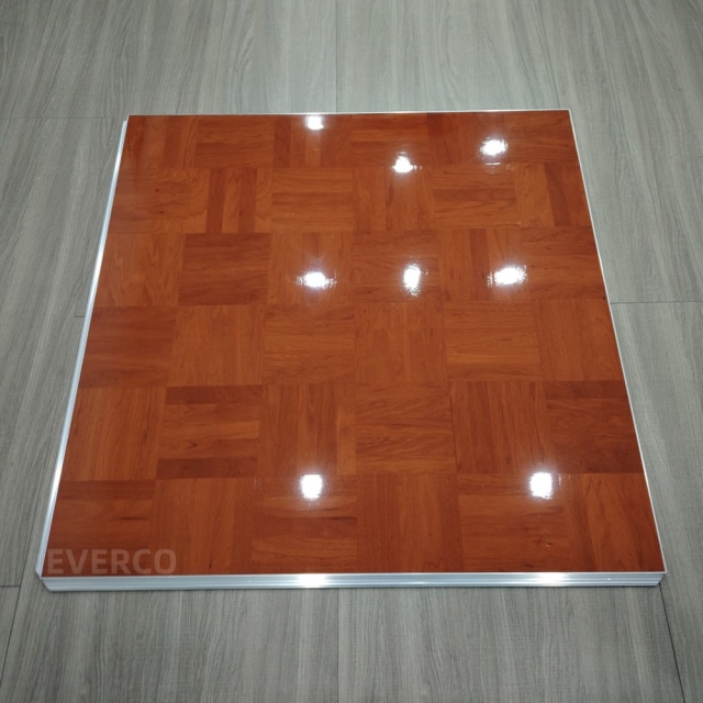 Premium Glossy Wood Veneer Modular Dance Floor Panels for Weddings & Events,EVERCO-Screw-Lock/Cam-Lock/Waterproof Portable Dance Floor for Rental Company Outdoor Indoor Wedding Hotel Events,Glossy Wood Veneer Modular Dance Floor for Weddings & Events