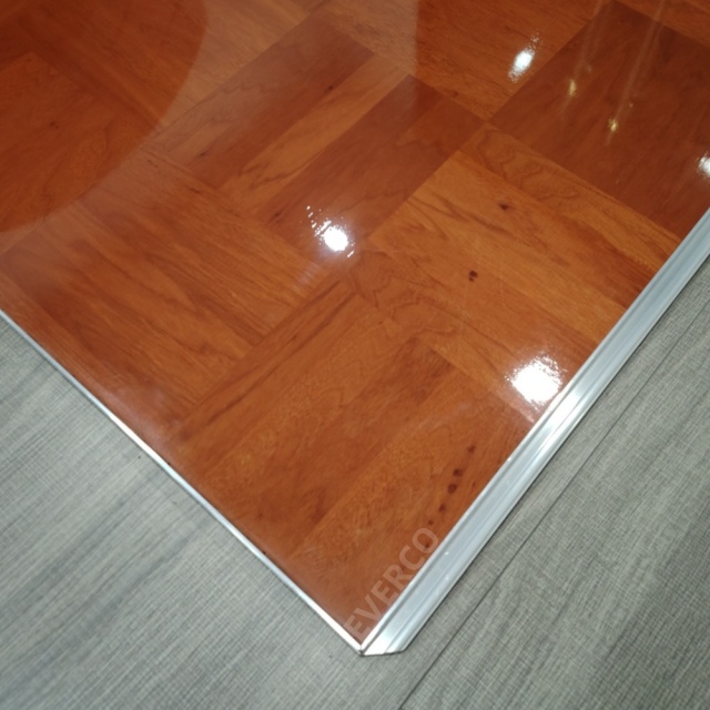 Premium Glossy Wood Veneer Modular Dance Floor Panels for Weddings & Events,EVERCO-Screw-Lock/Cam-Lock/Waterproof Portable Dance Floor for Rental Company Outdoor Indoor Wedding Hotel Events,Glossy Wood Veneer Modular Dance Floor for Weddings & Events
