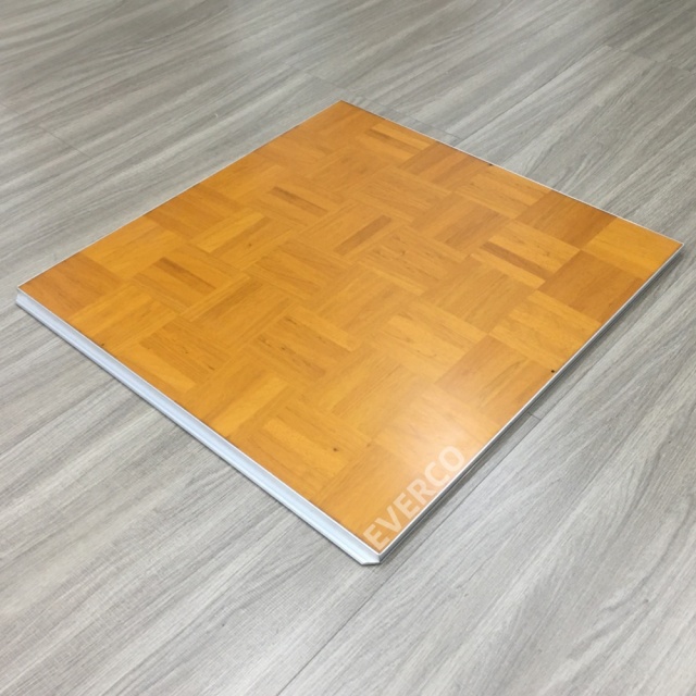Matte Teak Wood Veneer Modular Dance Floor Panels for Weddings & Events,EVERCO-Screw-Lock/Cam-Lock/Waterproof Portable Dance Floor for Rental Company Outdoor Indoor Wedding Hotel Events,Matte Teak Wood Veneer Modular Dance Floor Weddings & Events