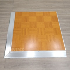 Matte Teak Wood Veneer Modular Dance Floor Panels for Weddings & Events,EVERCO-Screw-Lock/Cam-Lock/Waterproof Portable Dance Floor for Rental Company Outdoor Indoor Wedding Hotel Events,Matte Teak Wood Veneer Modular Dance Floor Weddings & Events