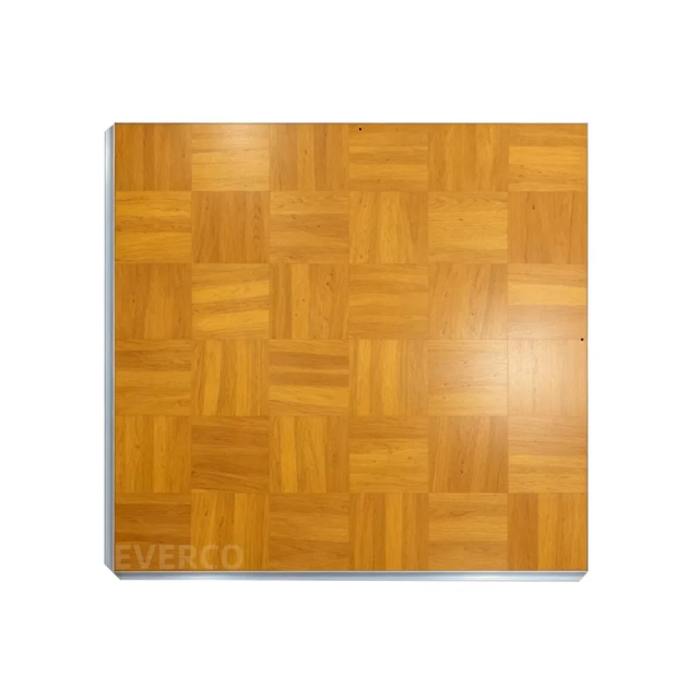 Matte Teak Wood Veneer Modular Dance Floor Panels for Weddings & Events,EVERCO-Screw-Lock/Cam-Lock/Waterproof Portable Dance Floor for Rental Company Outdoor Indoor Wedding Hotel Events,Matte Teak Wood Veneer Modular Dance Floor Weddings & Events