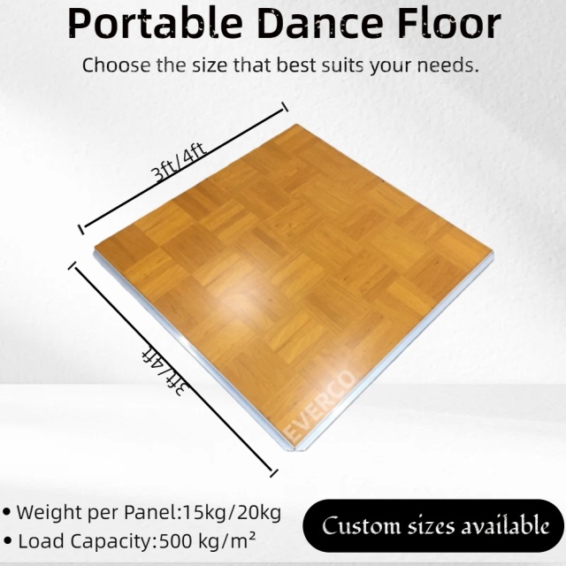 Matte Teak Wood Veneer Modular Dance Floor Panels for Weddings & Events,EVERCO-Screw-Lock/Cam-Lock/Waterproof Portable Dance Floor for Rental Company Outdoor Indoor Wedding Hotel Events,Matte Teak Wood Veneer Modular Dance Floor Weddings & Events