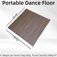Dark Walnut Brown Veneer Screw Lock Portable Dance Floor Panel for Party Events,EVERCO-Screw-Lock/Cam-Lock/Waterproof Portable Dance Floor for Rental Company Outdoor Indoor Wedding Hotel Events,Dark Walnut Brown Veneer Portable Dance Floor Party Events