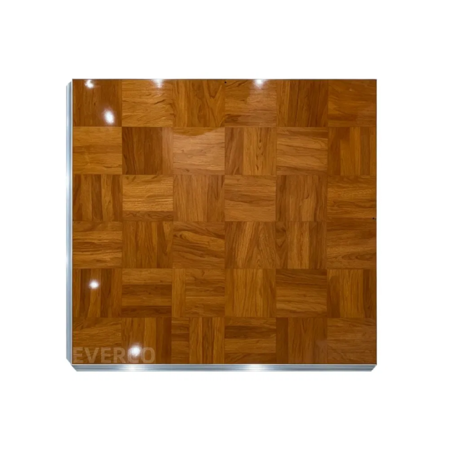 Glossy Teak Wood Veneer Dance Floor Panels for Weddings & Events,EVERCO-Screw-Lock/Cam-Lock/Waterproof Portable Dance Floor for Rental Company Outdoor Indoor Wedding Hotel Events,Glossy Teak Veneer Dance Floor Panels for Weddings & Events