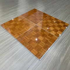 Glossy Teak Wood Veneer Dance Floor Panels for Weddings & Events,EVERCO-Screw-Lock/Cam-Lock/Waterproof Portable Dance Floor for Rental Company Outdoor Indoor Wedding Hotel Events,Glossy Teak Veneer Dance Floor Panels for Weddings & Events
