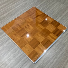 Glossy Teak Wood Veneer Dance Floor Panels for Weddings & Events,EVERCO-Screw-Lock/Cam-Lock/Waterproof Portable Dance Floor for Rental Company Outdoor Indoor Wedding Hotel Events,Glossy Teak Veneer Dance Floor Panels for Weddings & Events