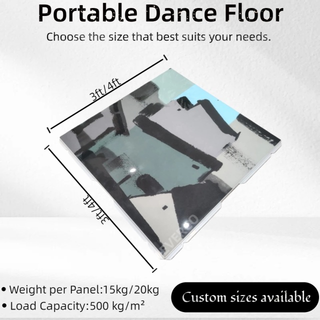 Cam-Lock Abstract Art Portable Custom Dance Floor for Themed Events,EVERCO-Screw-Lock/Cam-Lock/Waterproof Portable Dance Floor for Rental Company Outdoor Indoor Wedding Hotel Events,Cam-Lock Abstract Art Portable Custom Dance Floor for Events