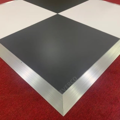Black White Checkered Portable Dance Floor for Wedding Events,EVERCO-Screw-Lock/Cam-Lock/Waterproof Portable Dance Floor for Rental Company Outdoor Indoor Wedding Hotel Events,Black White Checkered Portable Dance Floor for Wedding Events