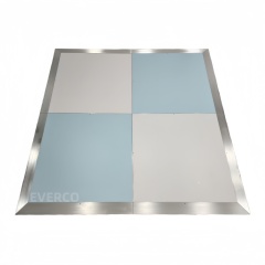 Blue White Checkered Portable Modular Dance Floor for Weddings,EVERCO-Screw-Lock/Cam-Lock/Waterproof Portable Dance Floor for Rental Company Outdoor Indoor Wedding Hotel Events,Blue White Portable Modular Dance Floor for Wedding Events