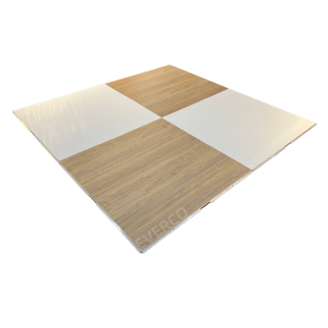 Natural Wood White Cam-Lock Portable Modular Dance Floor for Events,EVERCO-Screw-Lock/Cam-Lock/Waterproof Portable Dance Floor for Rental Company Outdoor Indoor Wedding Hotel Events,Natural Wood White Cam-Lock Portable Modular Dance Floor