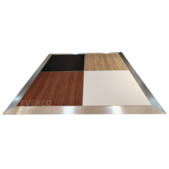 Black White Natural Wood Walnut Color-Block Dance Floor,EVERCO-Screw-Lock/Cam-Lock/Waterproof Portable Dance Floor for Rental Company Outdoor Indoor Wedding Hotel Events,Black White Natural Wood Walnut Color-Block Dance Floor