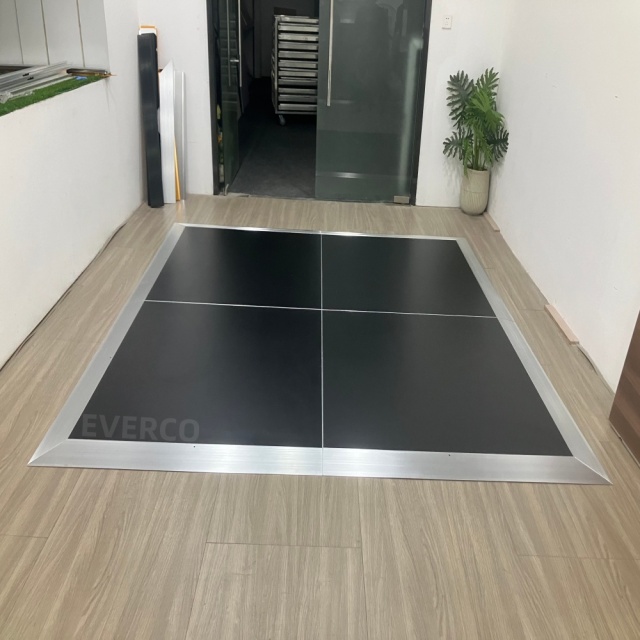 Waterproof Matte Black Cam-Lock Portable Modular Dance Floor,EVERCO-Screw-Lock/Cam-Lock/Waterproof Portable Dance Floor for Rental Company Outdoor Indoor Wedding Hotel Events,Waterproof Matte Black Cam-Lock Portable Modular Dance Floor