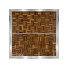 Teak Wood Veneer Screw Lock Portable Dance Floor for Hotel Banquet,EVERCO-Screw-Lock/Cam-Lock/Waterproof Portable Dance Floor for Rental Company Outdoor Indoor Wedding Hotel Events,Dark Teak Wood Veneer Screw Lock Portable Dance Floor