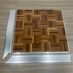Teak Wood Veneer Screw Lock Portable Dance Floor for Hotel Banquet,EVERCO-Screw-Lock/Cam-Lock/Waterproof Portable Dance Floor for Rental Company Outdoor Indoor Wedding Hotel Events,Dark Teak Wood Veneer Screw Lock Portable Dance Floor