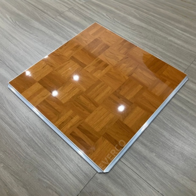 High Gloss Teak Wood Veneer Screw-Lock Portable Dance Floor,EVERCO-Screw-Lock/Cam-Lock/Waterproof Portable Dance Floor for Rental Company Outdoor Indoor Wedding Hotel Events,High Gloss Teak Wood Veneer Screw-Lock Portable Dance Floor