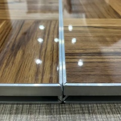 Teak Wood Veneer Screw Lock Portable Dance Floor for Hotel Banquet,EVERCO-Screw-Lock/Cam-Lock/Waterproof Portable Dance Floor for Rental Company Outdoor Indoor Wedding Hotel Events,Dark Teak Wood Veneer Screw Lock Portable Dance Floor
