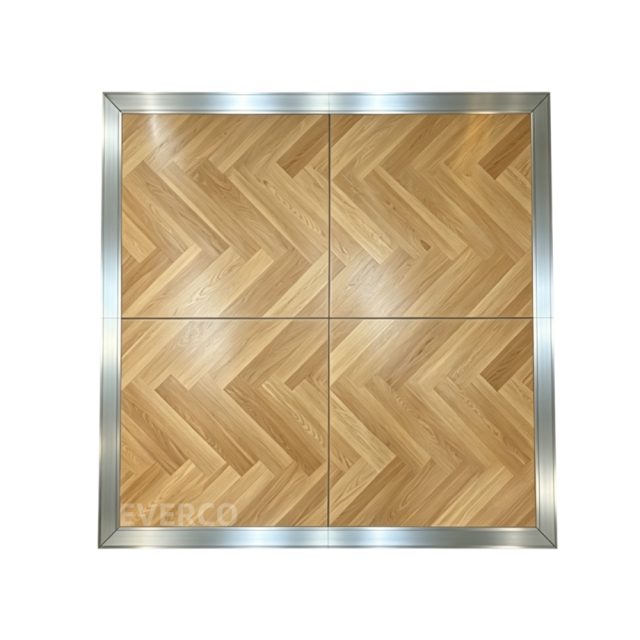Oak Wood Veneer Screw Lock Portable Dance Floor for Events,EVERCO-Screw-Lock/Cam-Lock/Waterproof Portable Dance Floor for Rental Company Outdoor Indoor Wedding Hotel Events,Oak Wood Veneer Screw Lock Portable Dance Floor for Events