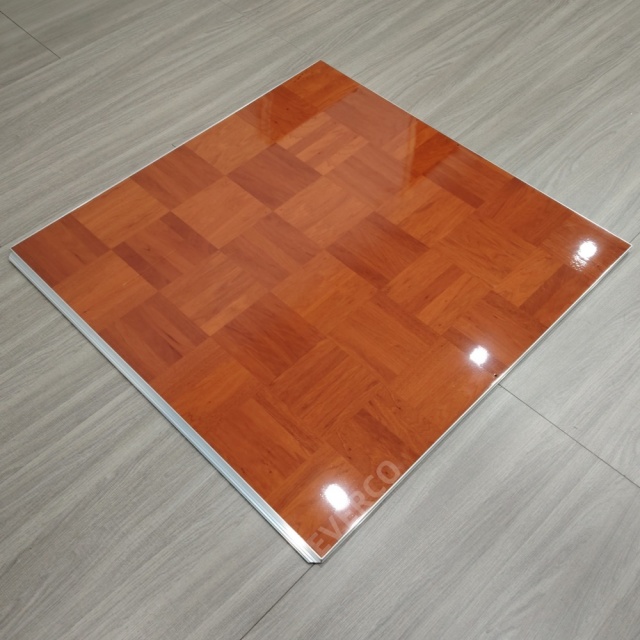 Glossy Portable Teak Wood Veneer Screw-Lock Dance Floor,EVERCO-Screw-Lock/Cam-Lock/Waterproof Portable Dance Floor for Rental Company Outdoor Indoor Wedding Hotel Events,Glossy Portable Teak Wood Veneer Screw-Lock Dance Floor