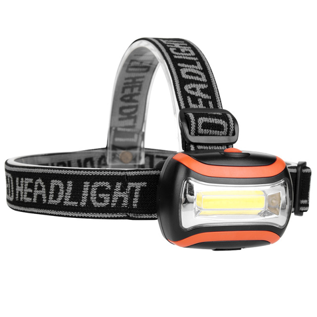Side view of compact ABS COB headlamp highlighting the slim profile and rugged design.