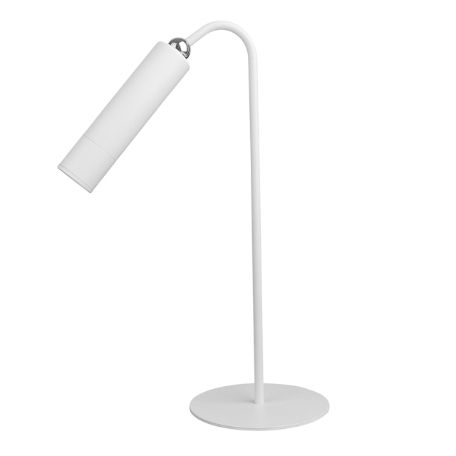 White 4-in-1 multi-functional desk lamp with a sleek fixed pole design.