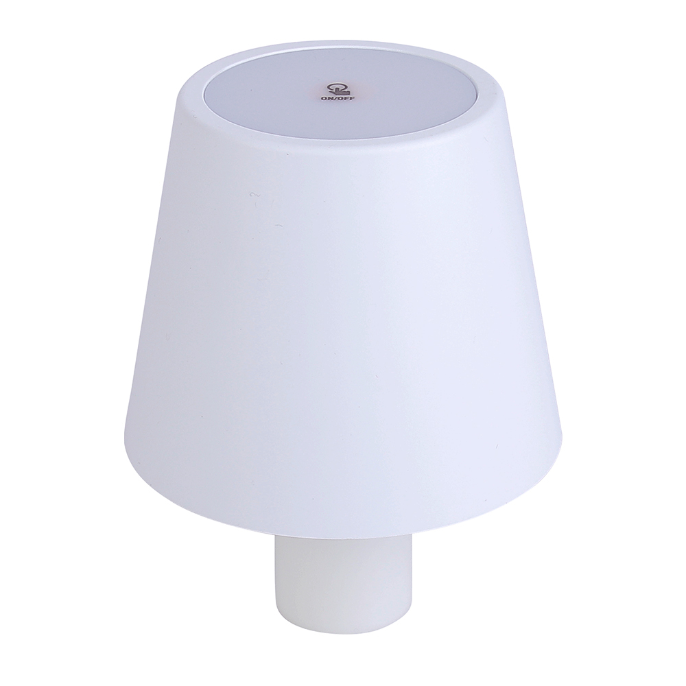 White cordless LED bottle lamp head with touch control sensor, suitable for DIY bottle lighting and modular desk lamps.