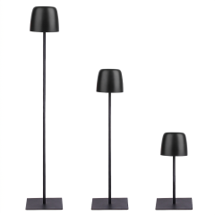Customizable black modular LED lamp from ISO-certified factory, featuring 3 distinct height configurations.