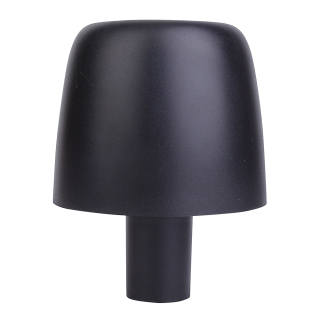 Smooth matte black rechargeable bottle lamp head for modern hospitality and upscale home decor projects.