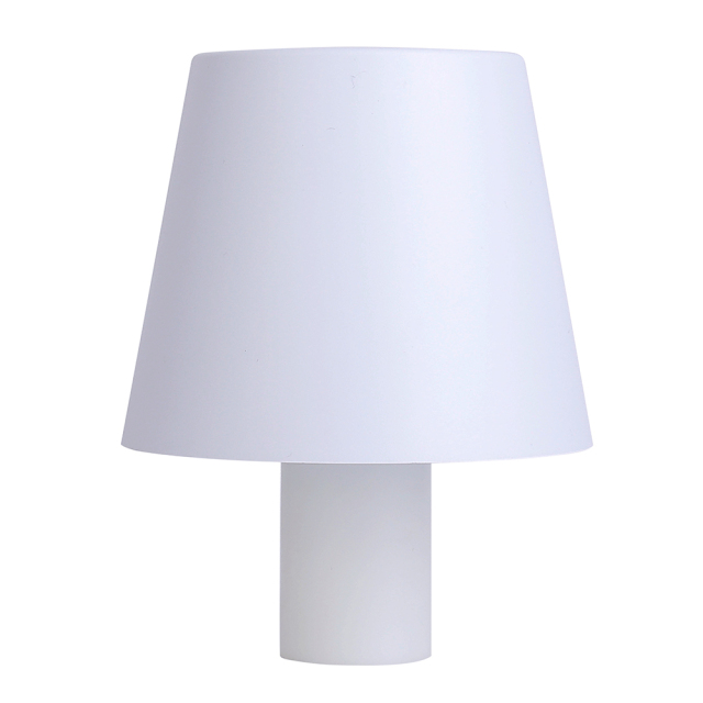 Front view of a minimalist white LED bottle lamp head designed for portable indoor and outdoor decorative lighting.
