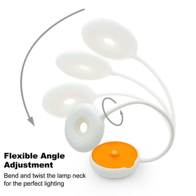 360-degree flexible gooseneck LED lamp allowing free angle adjustment for precise lighting.