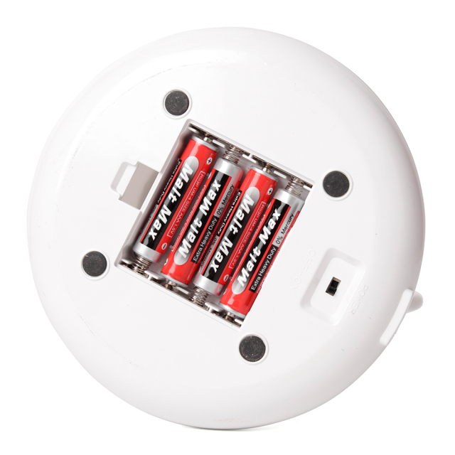 Bottom view of HG-BL012 showing the battery compartment for 4xAAA dry batteries.