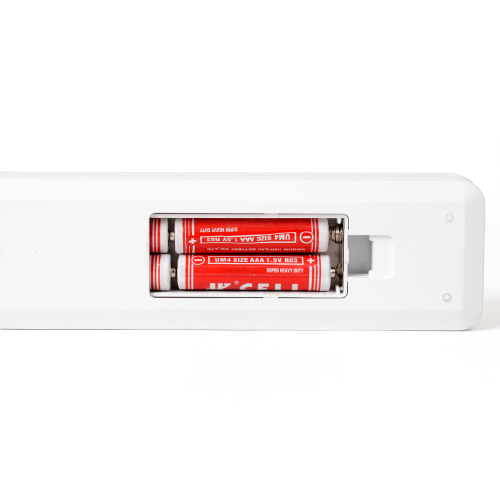 Back view of the battery compartment for the folding LED lamp, supporting dual power supply for mobile use.