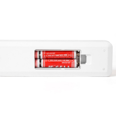Back view of the battery compartment for the folding LED lamp, supporting dual power supply for mobile use.