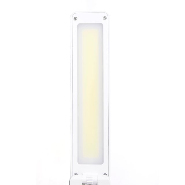 Modern LED reading lamp with a large light surface, providing bright white light for office workspace and study.