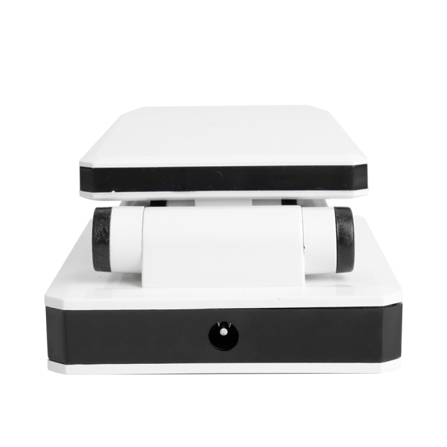 Durable folding hinge detail of a portable desk lamp, premium industrial quality for wholesale.