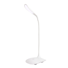 Slim LED study lamp with adjustable gooseneck for flexible lighting.