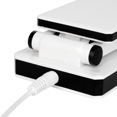 DC power interface and cable for portable LED lamp, supporting hybrid power supply for international markets.