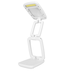 All-white minimalist LED reading lamp with a clean industrial design.