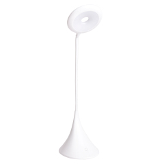 18 LED desk lamp featuring a circular ring light head design on a white background