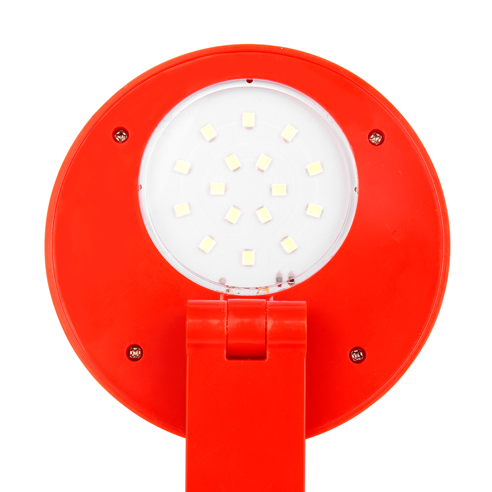 Close up of the 16 bright LED beads inside the oval head of the folding desk lamp