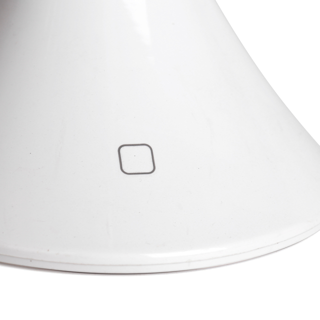 Close up of the front base featuring the touch sensor switch for 3 level dimming control