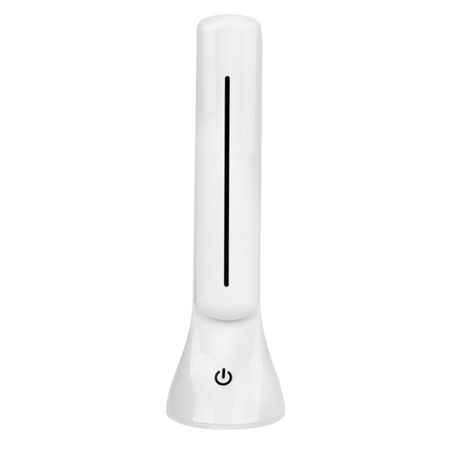 Compact view of the foldable LED desk lamp in its fully closed state for storage