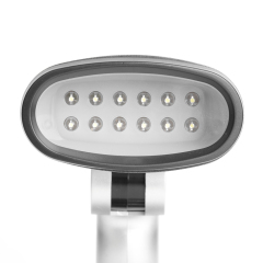 Close up of the 12 LED array inside the head of the folding desk lamp