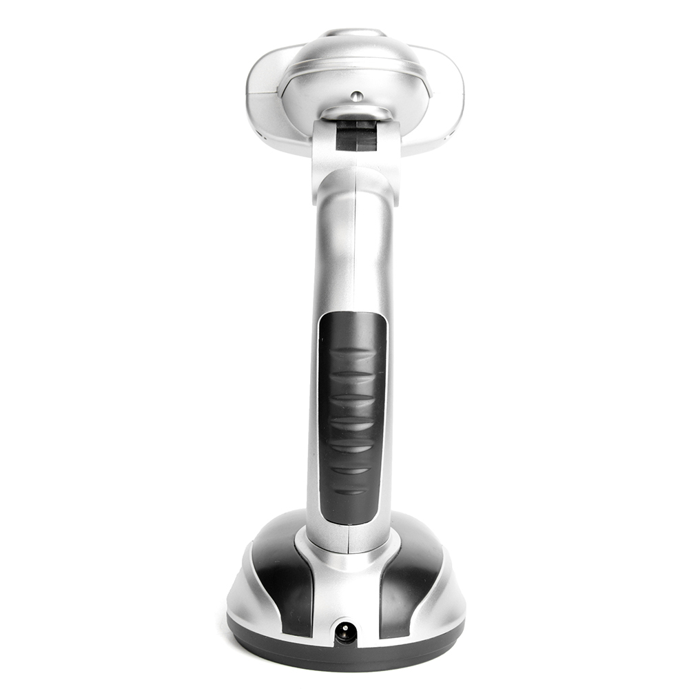 Back view of the compact folding LED desk lamp with battery powered base