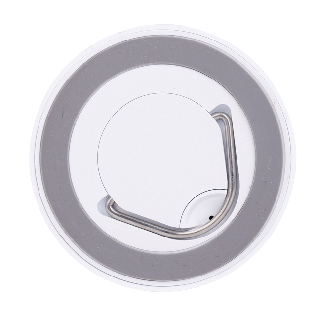 Bottom view of the LED atmosphere lamp showing the integrated metal hook