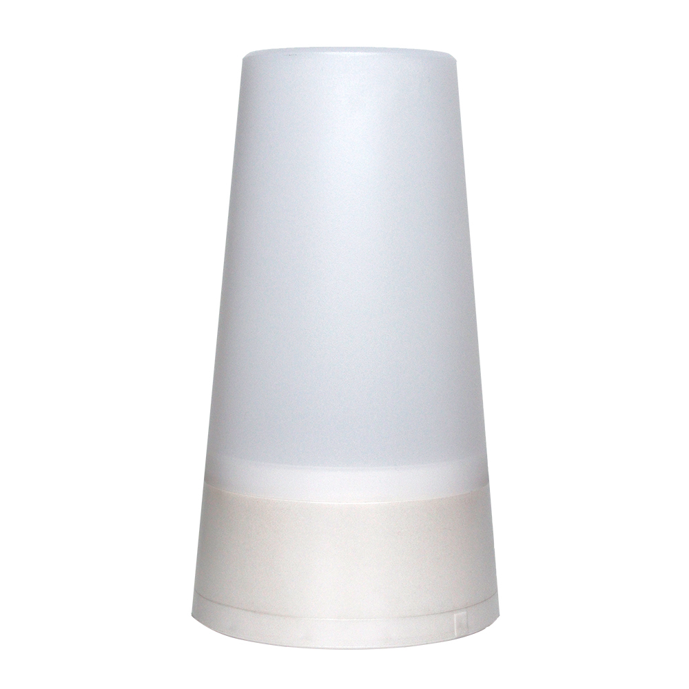 Front view of the white cylindrical RGB LED night lamp