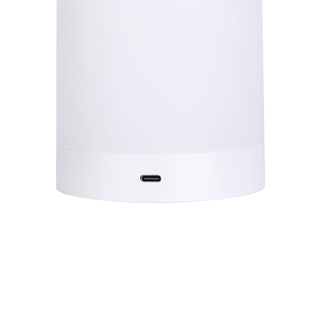 Close-up of the Type-C charging port on the cylindrical LED table lamp