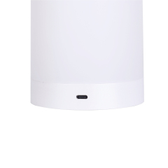 Close-up of the Type-C charging port on the cylindrical LED table lamp