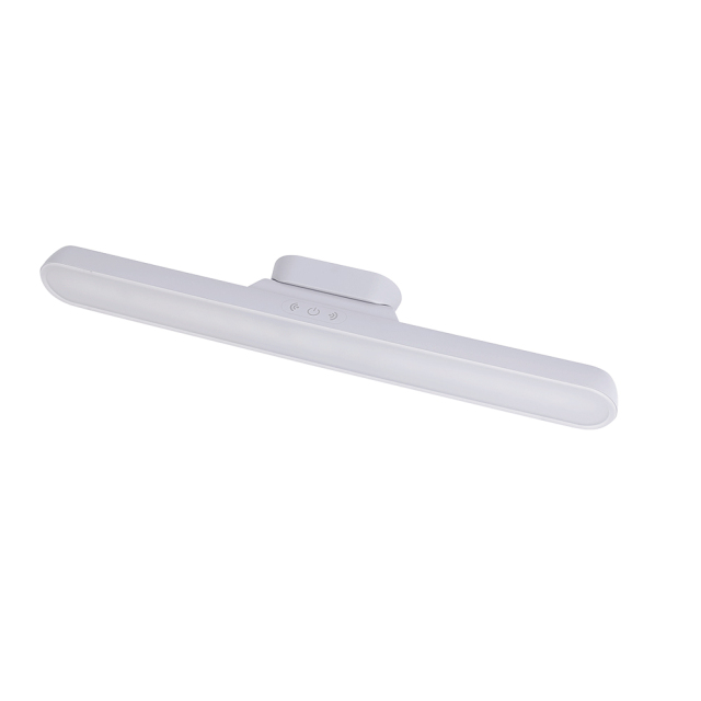 Back profile view of the wireless mirror lamp bar highlighting the central mounting bracket area