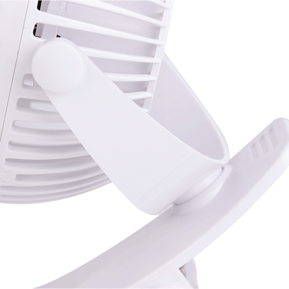 Close-up studio view focusing on the wide-opening white spring clamp base with integrated non-slip protective pads.